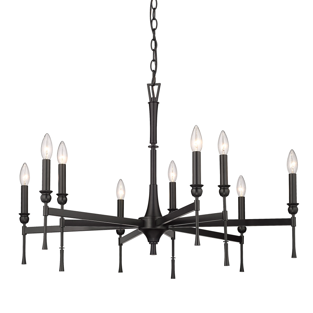 Golden Lighting Landon 9-light Chandelier in Matte Black
